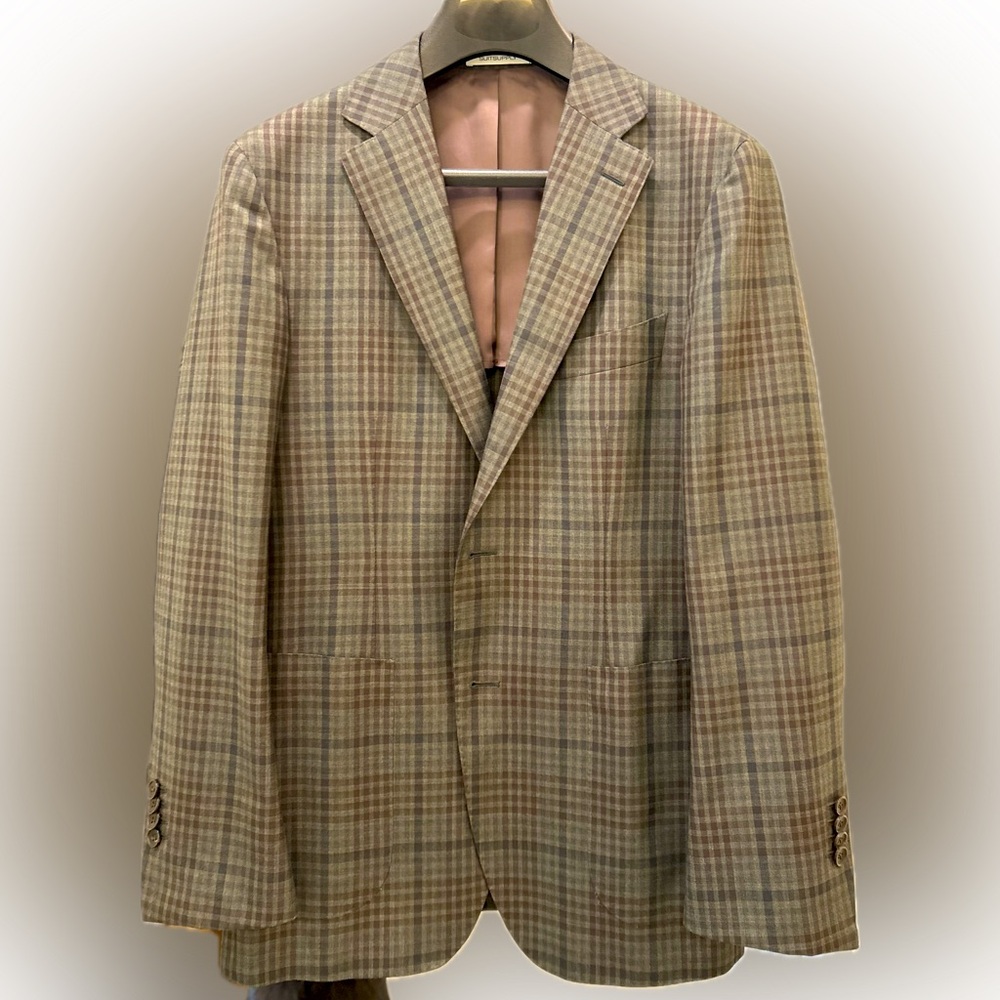 Suitsupply 40S Havana Slim cut green check blazer